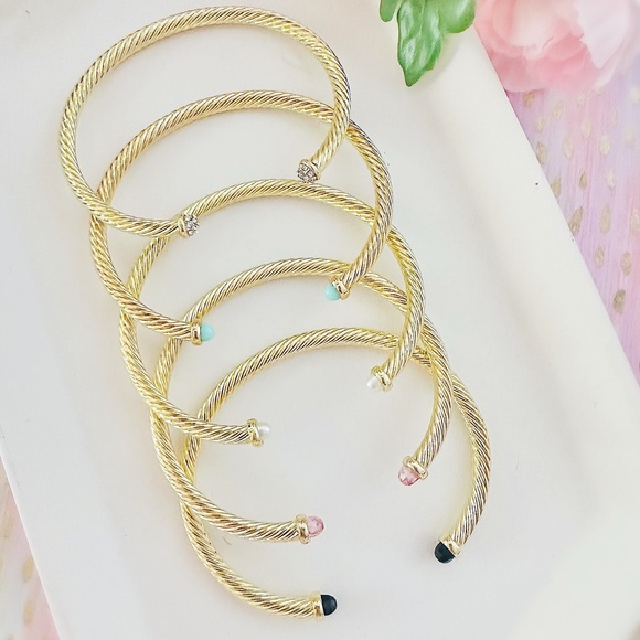 Gold Twisted Cable Cuff Bracelet ✨ - Picture 3 of 3